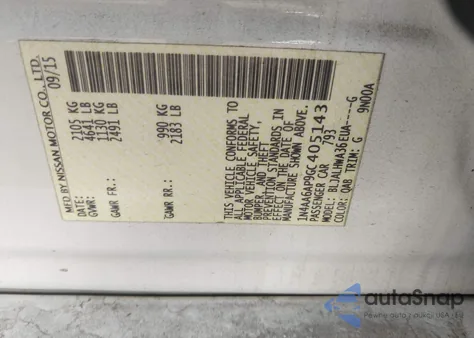 2016 Nissan Maxima 3.5 Platinum из США, поврежденный, VIN 1N4AA6AP9GC405143